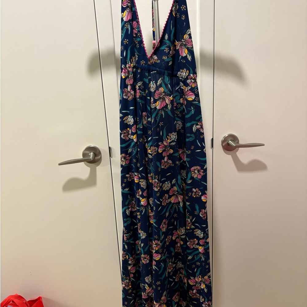 Jessica Simpson Floral Swim Coverup - Blue and Pink